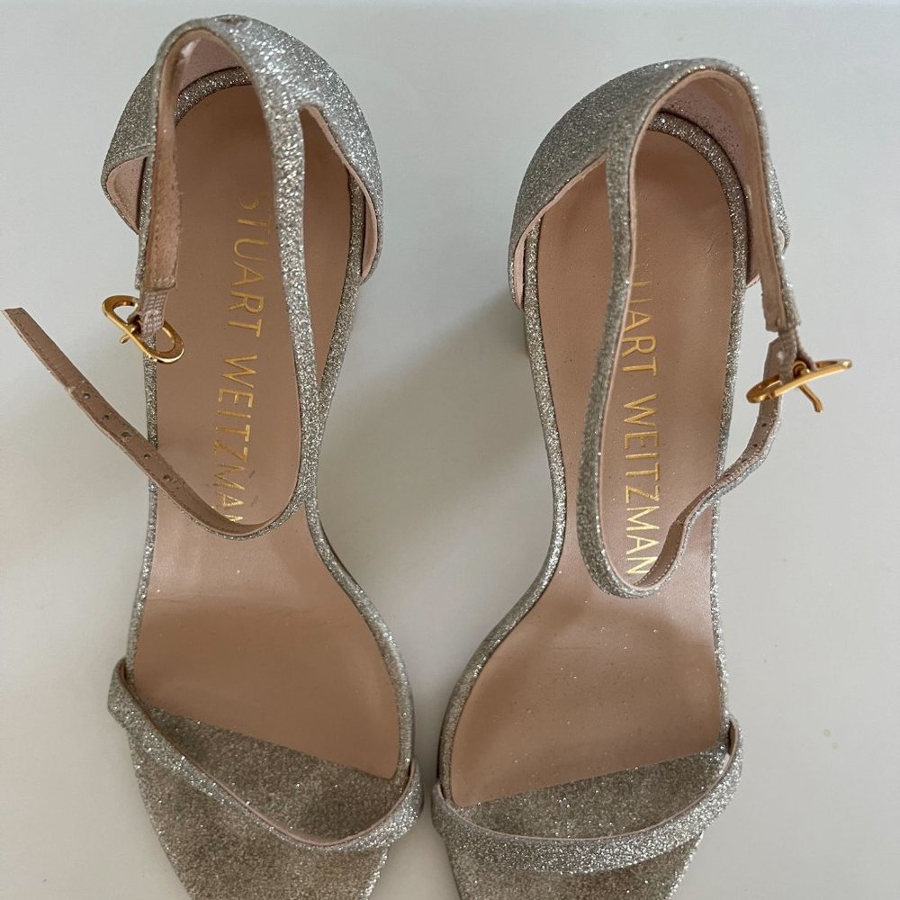 stuart weitzman glitter heels